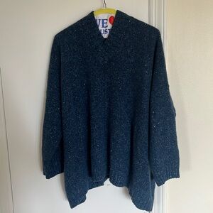 Eskandar wool and cashmere turquoise blue sweater